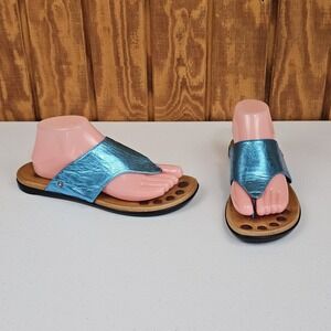 Juil Brio Grounding Earthing Thong Sandals Blue Size 9 Flip Flops